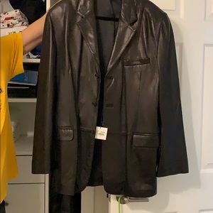Black leather jacket